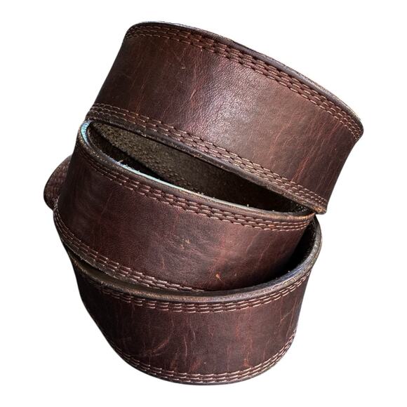 Ariat Mens Belt Brown Full Grain Leather Silver Buckle Size 38 - Picture 2 of 9